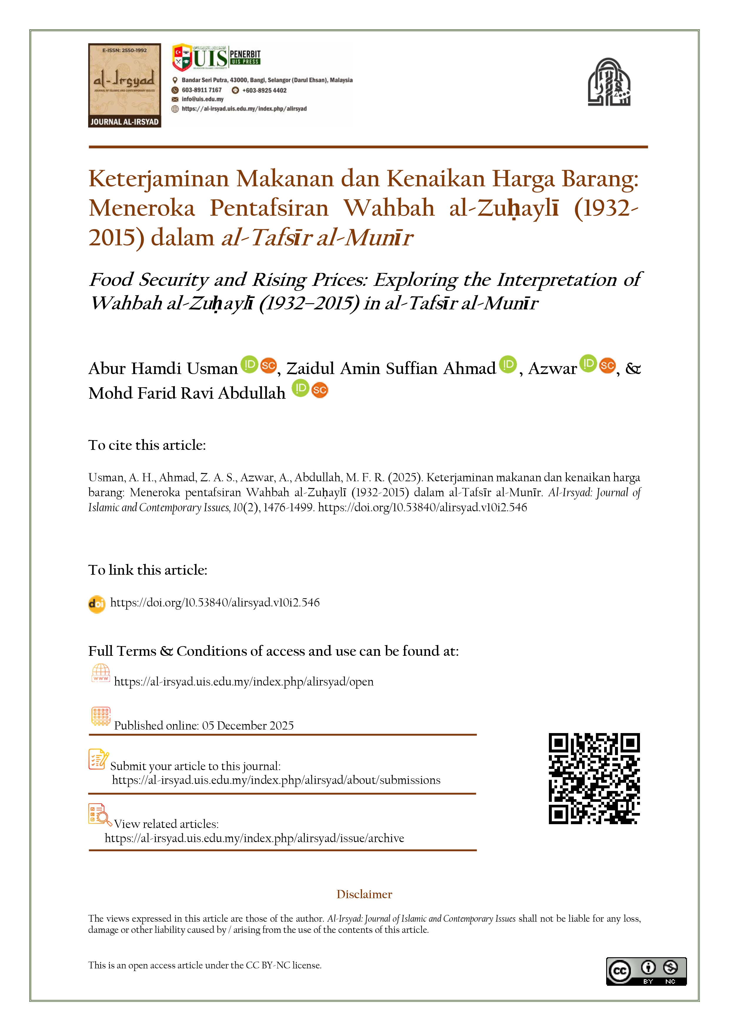 Food Security and Rising Prices